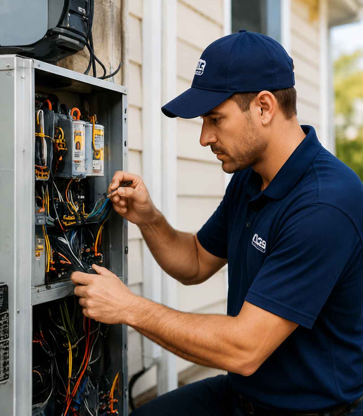 AIR SYSTEMS technician wiring a new air handler