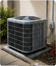 Outdoor AC condenser unit serviced at a Miami home